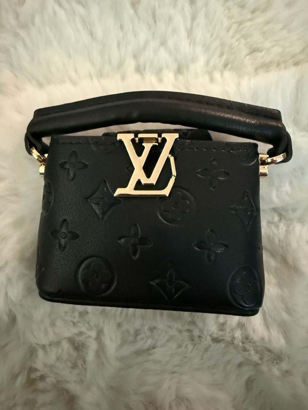 Black Mini Bag/Purse real leather.